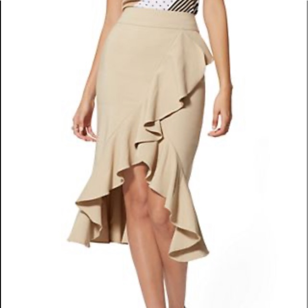 Ruffled Pencil Skirt